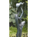 Gartendekoration im Freien Metallbronze nackte Dame Springbrunnen